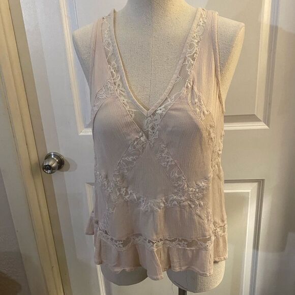 American Eagle Blush Boho Top sz S - Picture 1 of 9